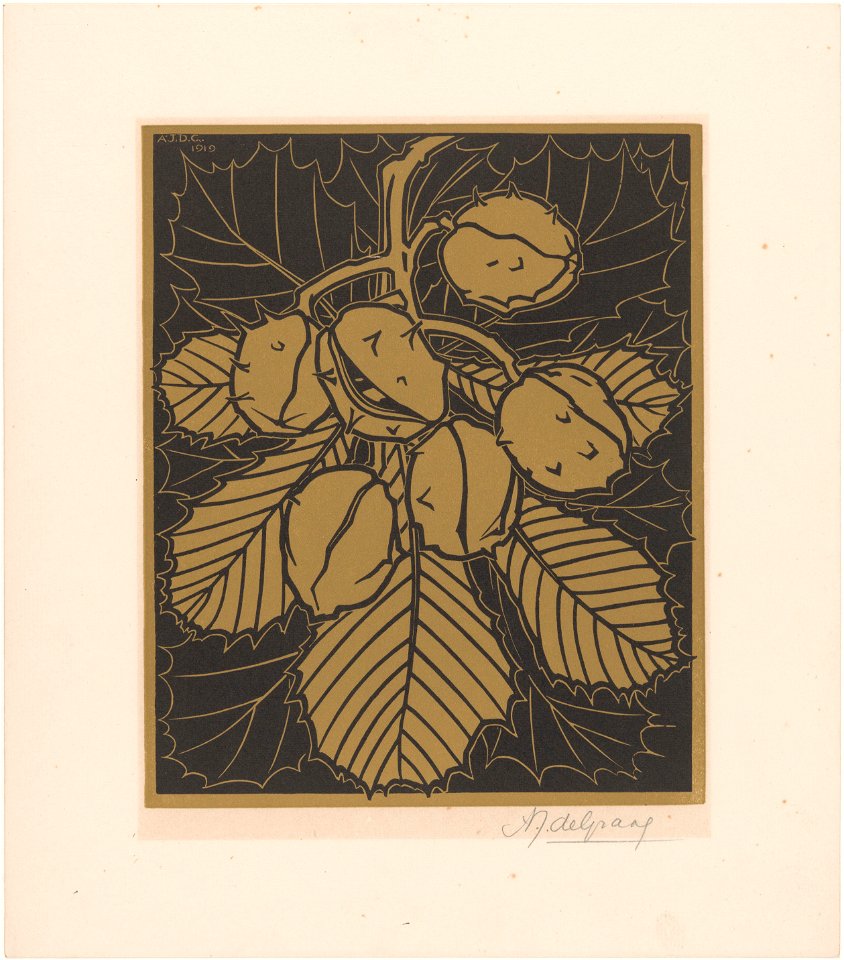 IdentificatieTitel(s): KastanjetakObjecttype: prent Objectnummer: RP-P-1935-913Opschriften / Merken: verzamelaarsmerk, verso, gestempeld: Lugt 2228Omschrijving: Een tak met kastanjes, nog in de schil.