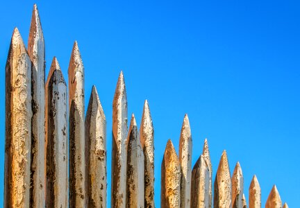 Wooden posts wood pillar fence