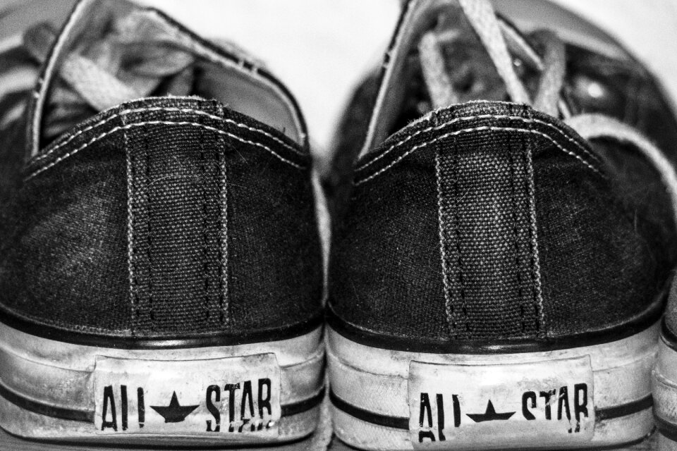 Worn cloth shoes converse