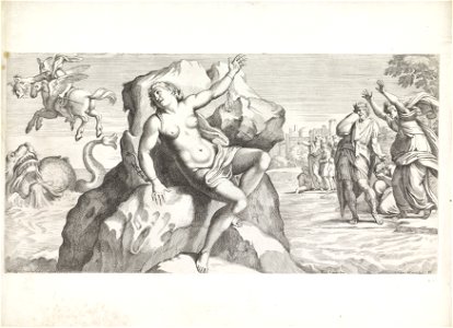 IdentificatieTitel(s): Andromeda aan rots geketendSchilderingen in Palazzo Farnese te Rome (serietitel)  Galeria nel Palazzo Farnese in Roma (serietitel)Objecttype: prent Serienummer: 11/29Objectnumme