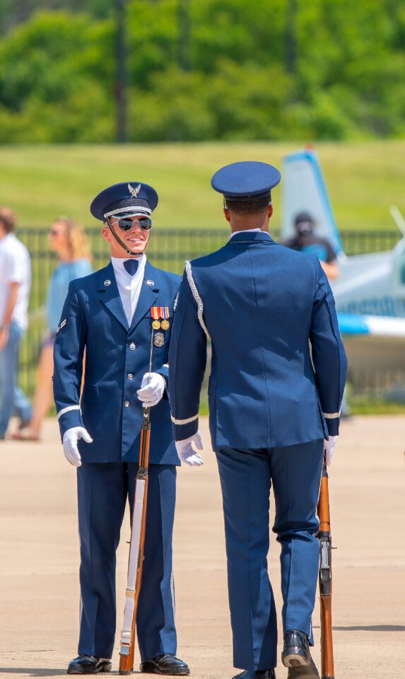 Talking soldiers smiling
