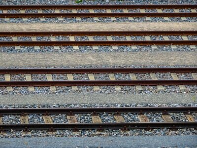 Parallel rails railway photo
