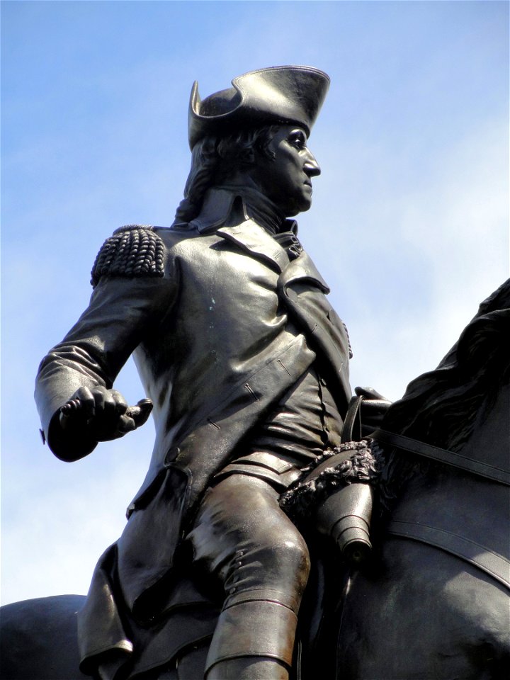 George Washington statue, Boston Public Garden, Boston, Massachusetts, USA. Statue is now in the public domain.