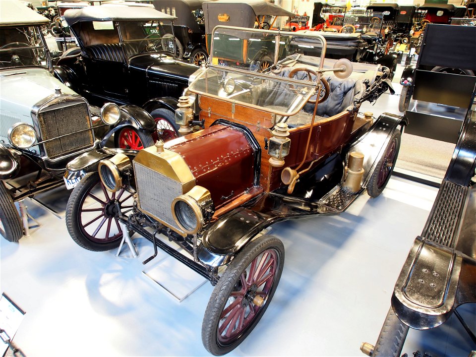 1911 Ford Model T Torpedo Runabout at the Den Hartogh Ford Museum. (Though labeled as a 1912 by the museum, this style of Torpedo Runabout was a 1911 model; also, the 2018 Bonhams auction of this car 