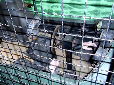 Photograph showing pilot's seat of British  of World War II, at Eden Camp Museum, England