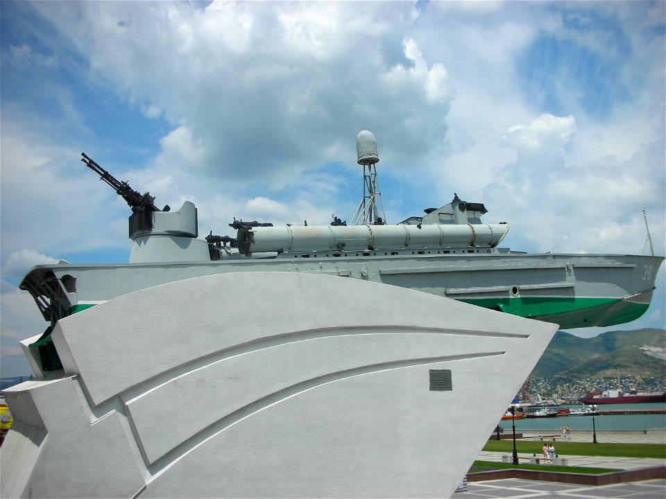Black sea navy men memorial Novorossiysk.
Torpedo boat as memorial.