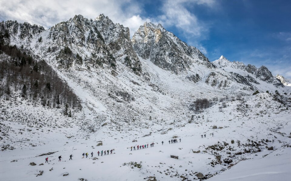 Mountain snow sky