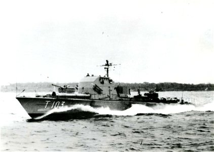 Torpedo boat HMS Polaris (T103). Polaris served with the Swedish Navy between 1954 and 1977, when she was decommissioned and sold to a private party. Polaris was built by Lürssen shipyards, Bremen, We