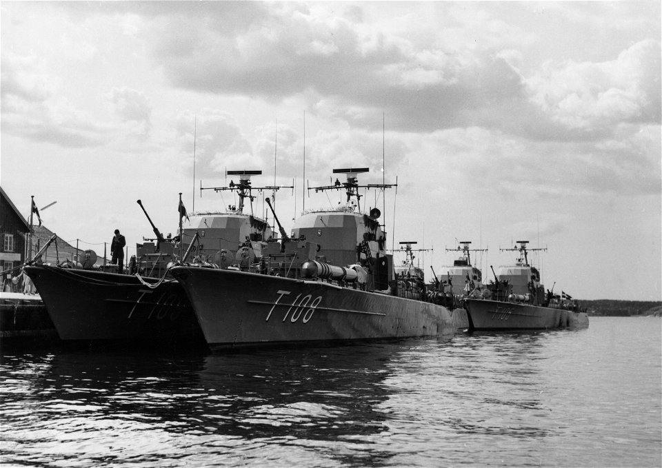 Torpedo boat HMS Altair (T108). Altair served with the Swedish Navy between 1957 and 1977, when she was decommissioned and sold to a private party. Altair was built by Lürssen shipyards, Bremen, West 