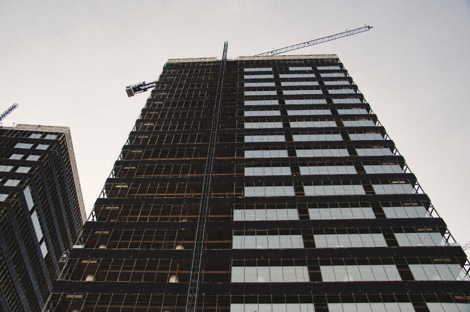 Architecture developing clear sky