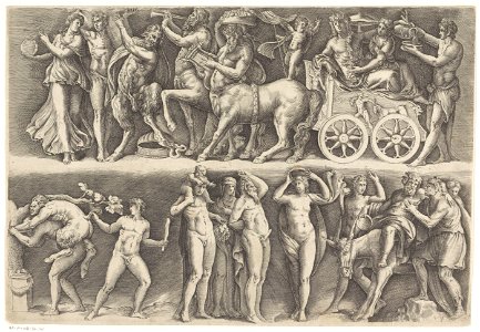 IdentificatieTitel(s): Antiek reliëf met Bacchus en AriadneObjecttype: prent Objectnummer: RP-P-OB-36.141Catalogusreferentie: The Illustrated Bartsch 45Bartsch 45Collectie Rijksmuseum-1(2)Opmerking: T photo