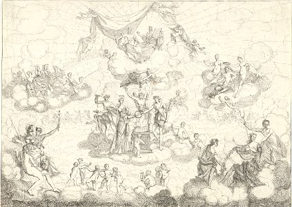 IdentificatieTitel(s): Huwelijk van BacchusHet leven der Bacchanten (serietitel)Objecttype: prent Serienummer: 5/12Objectnummer: RP-P-1880-A-4054Opschriften / Merken: verzamelaarsmerk, verso, gestempe