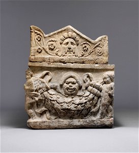 Roman; Sarcophagus, garland; Stone Sculpture photo