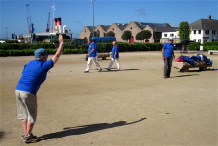 Pétanque competition between twin towns Saint Helier and Avranches, hosted in Saint Helier, Jersey, May 2011