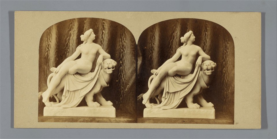 IdentificatieTitel(s): Sculptuur van de Griekse godin Ariadne op een panterAriadne (titel op object)Objecttype: stereofoto Objectnummer: RP-F-F10332VervaardigingVervaardiger: fotograaf: anoniemDaterin
