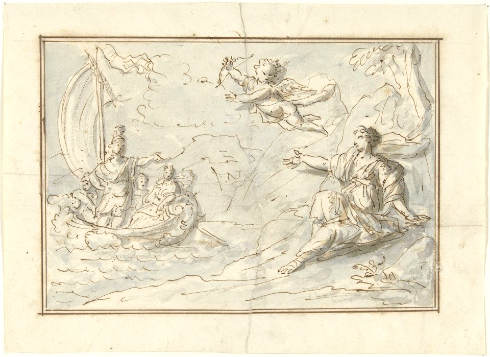 IdentificatieTitel(s): Theseus verlaat Ariadne op Naxos (?)Objecttype: tekening ontwerp Objectnummer: RP-T-1968-140Omschrijving: Ontwerp voor een schildering.VervaardigingVervaardiger: tekenaar: Elias