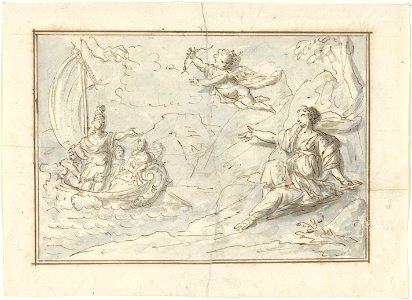 IdentificatieTitel(s): Theseus verlaat Ariadne op Naxos (?)Objecttype: tekening ontwerp Objectnummer: RP-T-1968-140Omschrijving: Ontwerp voor een schildering.VervaardigingVervaardiger: tekenaar: Elias