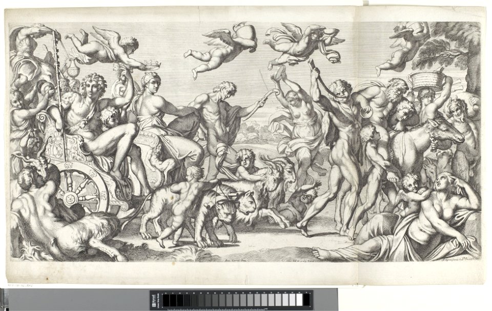 IdentificatieTitel(s): Triomf van Bacchus en AriadneSchilderingen in Palazzo Farnese te Rome (serietitel)  Galeria nel Palazzo Farnese in Roma (serietitel)Objecttype: prent Serienummer: 13/29Objectnum