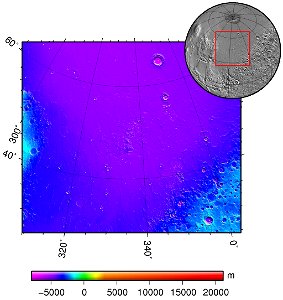 Acidalia planitia (Mars) topography photo
