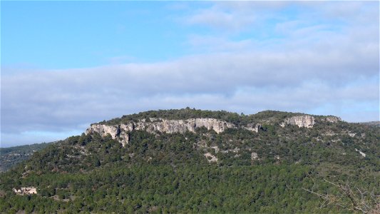 Mola of la Febró. Down on the left the ruins of farms of Galzeran.