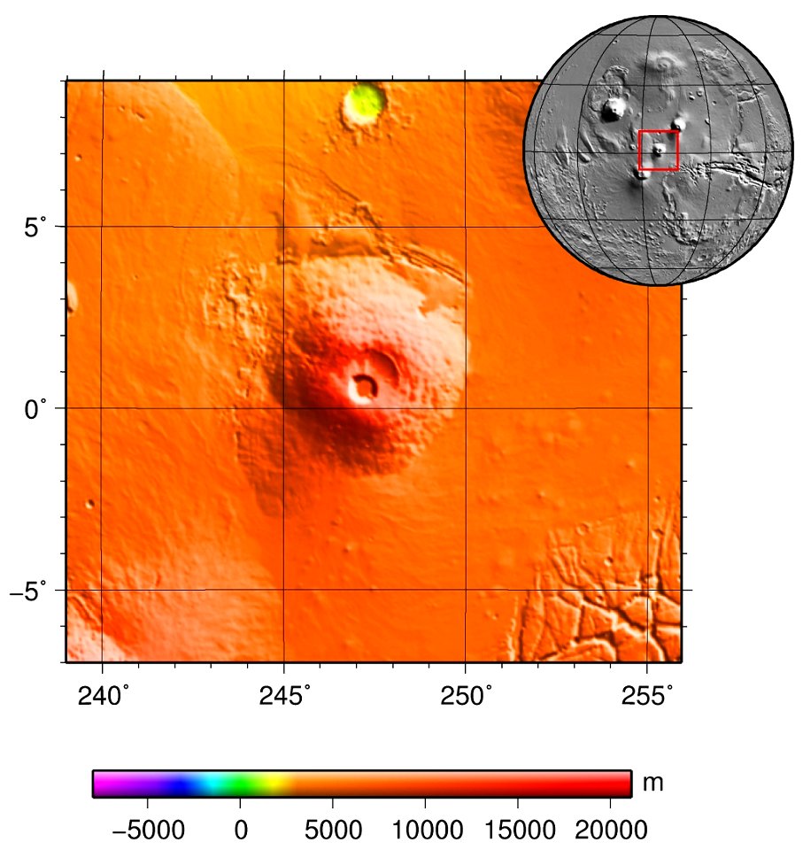 Pavonis Mons (Mars) topography