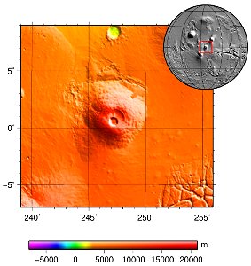 Pavonis Mons (Mars) topography photo