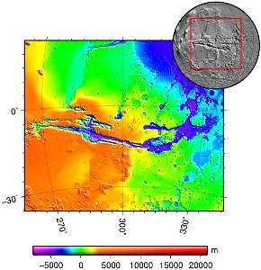 Valles Marineris (Mars) topography photo