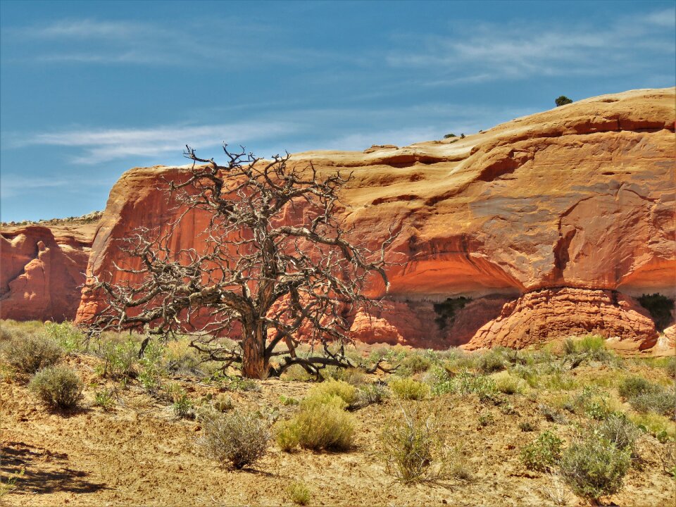 Red sandstone blue sky harsh landscape