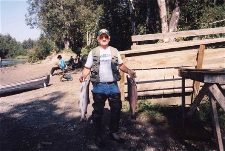 Image title: Fisherman with two silver salmon coho sport fishing Image from Public domain images website, http://www.public-domain-image.com/full-image/sport-public-domain-images-pictures/fishing-and- photo