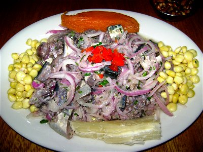Ceviche de caballa, typical in Piura (Peru). photo