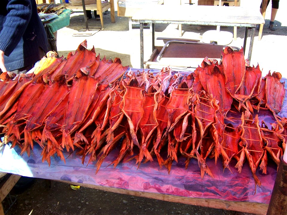 Omul on market in Listvyanka, Baikal