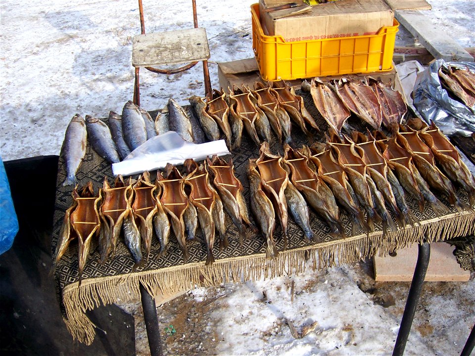 Omul on market in Listvyanka, Baikal