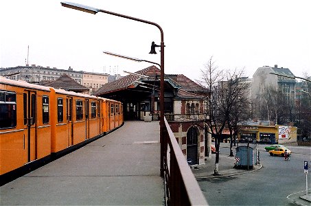 Berlin U Bahn station Schlesisches Tor in March 1984. photo