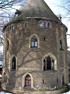 Goslar, Lower Saxony, Germany. The eastern tower of the gate "Breites Tor". It was erected as an artillery tower around 1500. In the 19th century it was converted in gothic revival style.