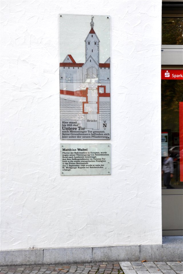 Leutkirch, Marktstraße, Informationstafel Unteres Tor