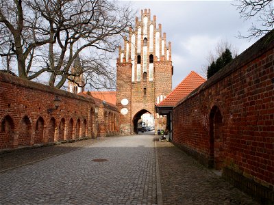 Neubrandenburg (Mecklenburg-Vorpommern), the barbican of the city gate "Stargarder Tor", built in the 14th century. photo