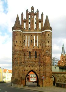 Feldseite des Neubrandenburger Tores in Friedland in Mecklenburg