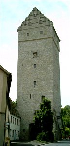 Das Obere Tor in Münnerstadt  ist einer der höchsten  Stadttortürme Frankens