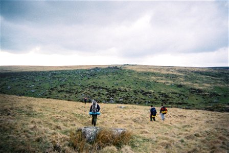 Team walking across Dartmoor during Ten Tors