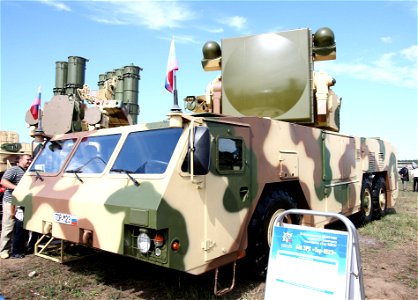 Fighting vehicle 9A331MK of antiaircraft rocket complex "Tor-M2E" (The international aerospace salon MAKS-2011)