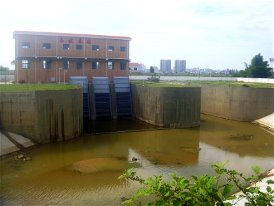 A pumping station on the west bank of the Nandu River near Dingcheng, Hainan, China. photo