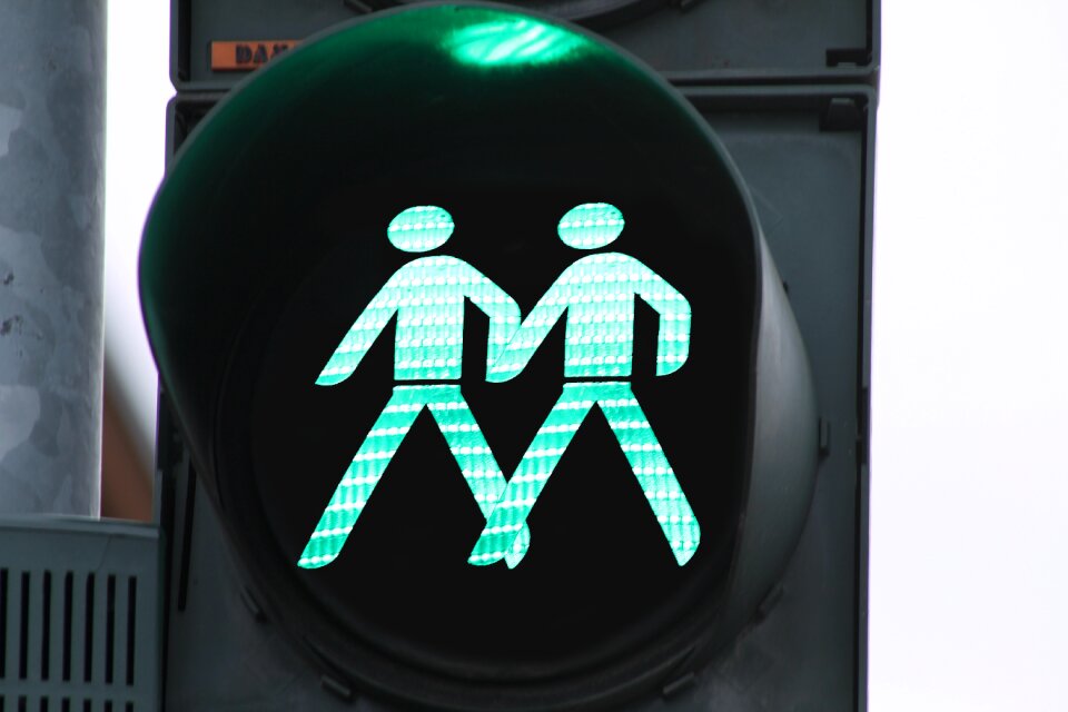 Little green man go traffic