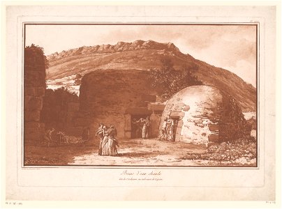 IdentificatieTitel(s): Gezicht op de termen van San Calogero te Lipari met figurenLes Bains antiques d'eau chaude dits de Saint Calogero, à Lipari (titel op object)Voorstellingen van Sicilië, Malta en