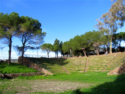 Greek Theatre on Lipari Castle, Eolian islands, Sicily, Italy