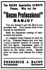 Advertisement, Bacon profession Bacon, Cadenza magazine, June 1907, p6