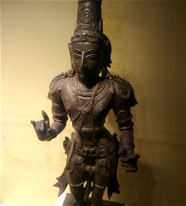 Rama:
Rama standing dvibhanga on padmapitha is shown apparently holding a bow and arrow in his hand .He is wearing 
Kirita

Hara.
Kundala.

Skandamala.

Keyura.
kankana.

Yagnopavitha.

Udarabanda.


