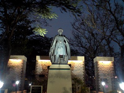 Statue of Rama Varma XVII, Maharaja of Cochin near the Paremkav temple in Thrissur city