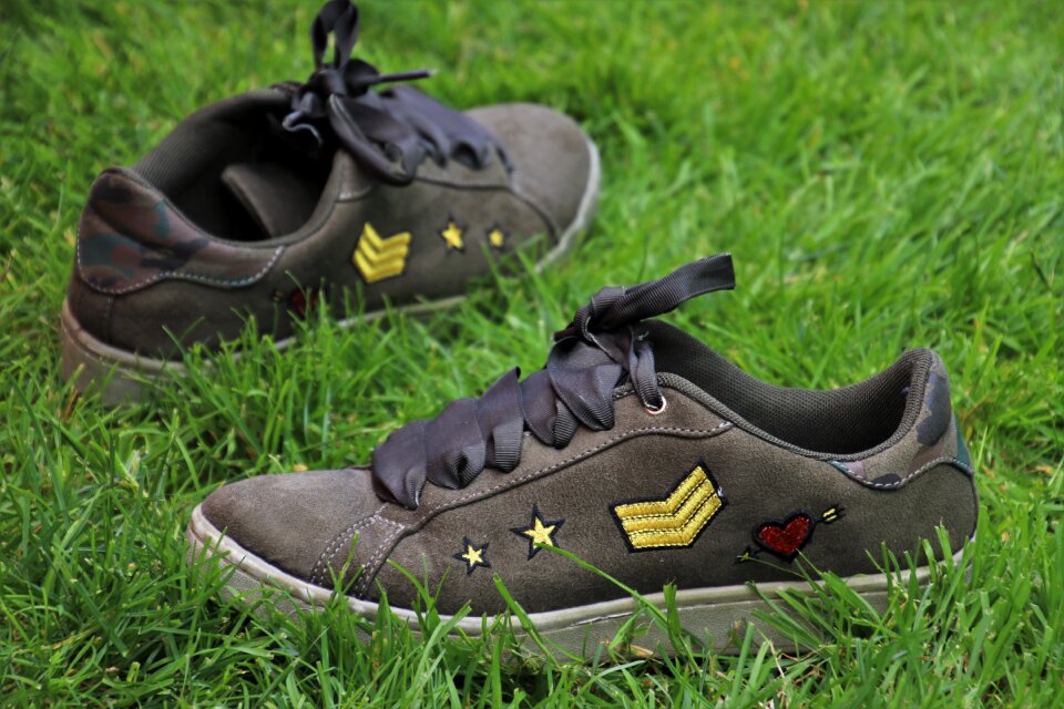 Worn out sneakers old
