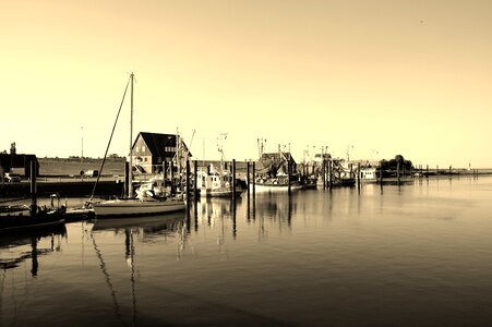 Sailing boat coast bank photo