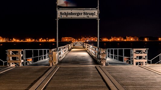 Night coast boardwalk